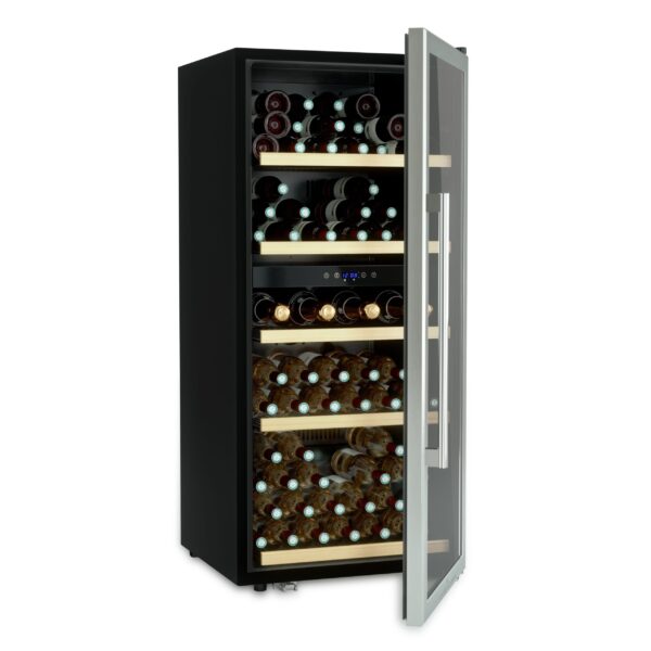 Racitor de vinuri Dual Zone, 91 sticle, LES PETITS CHAMPS, CAVCD91, inox