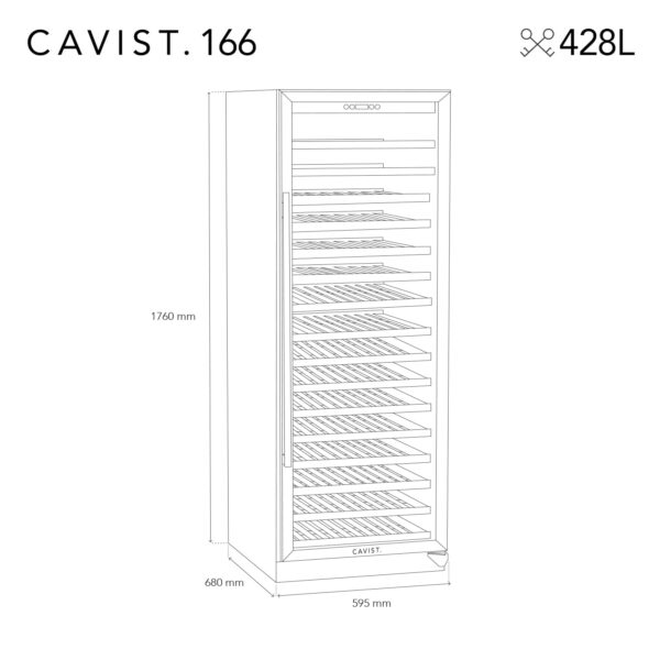 Racitor de vinuri, 166 sticle, LES PETITS CHAMPS, CAVIST166, inox
