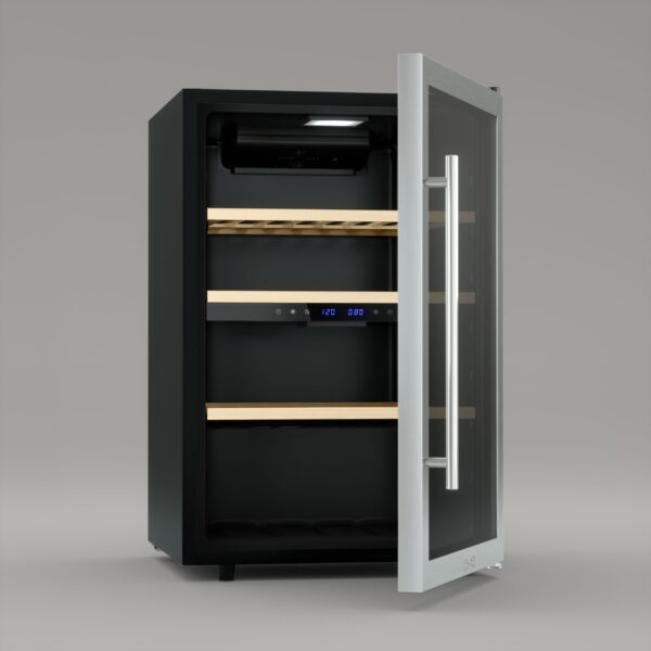 Racitor de vinuri Dual Zone, 62 sticle, LES PETITS CHAMPS, CAVCD62, inox