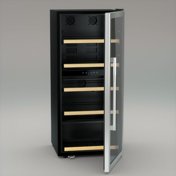Racitor de vinuri Dual Zone, 91 sticle, LES PETITS CHAMPS, CAVCD91, inox
