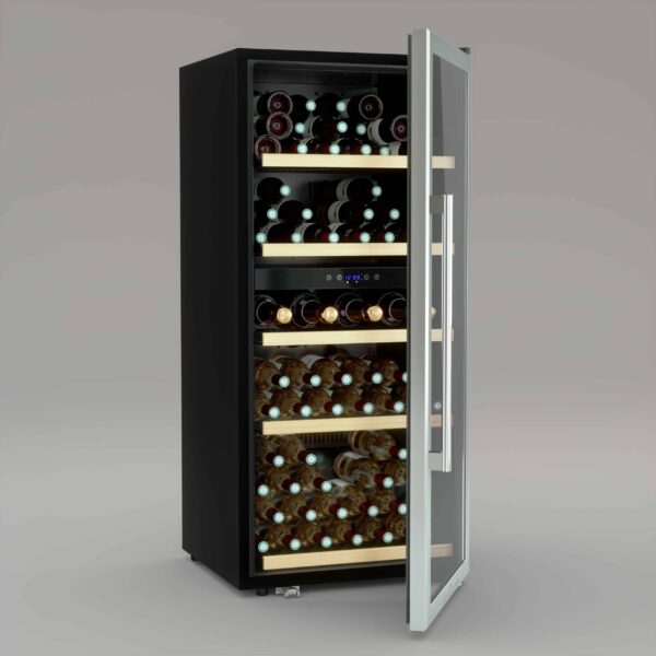 Racitor de vinuri Dual Zone, 91 sticle, LES PETITS CHAMPS, CAVCD91, inox