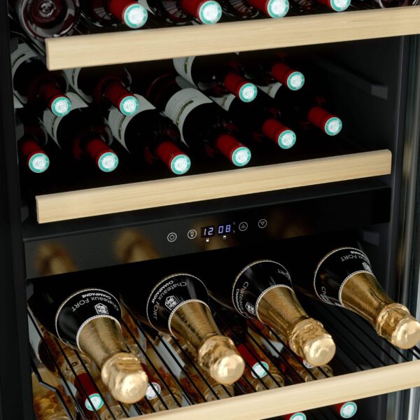 Racitor de vinuri Dual Zone, 91 sticle, LES PETITS CHAMPS, CAVCD91, inox