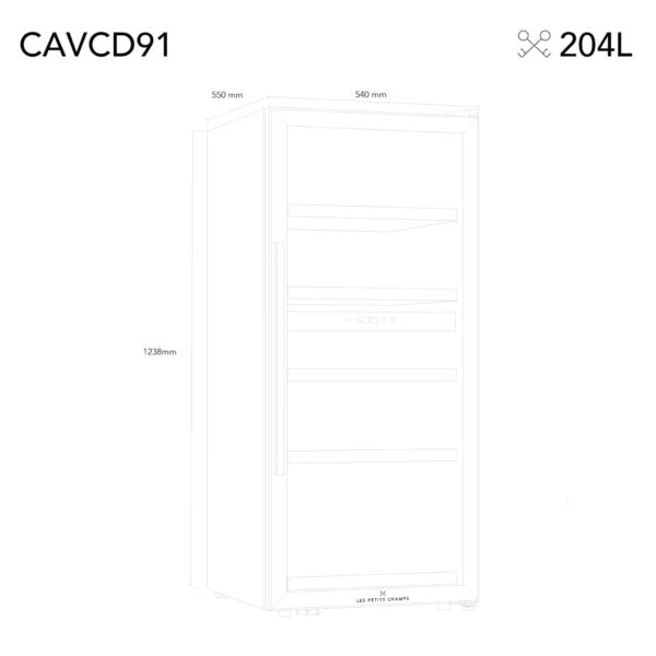 Racitor de vinuri Dual Zone, 91 sticle, LES PETITS CHAMPS, CAVCD91, inox