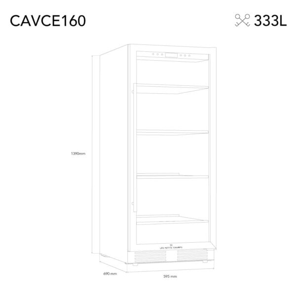 Racitor de vinuri, 160 sticle, LES PETITS CHAMPS, CAVCE160, inox