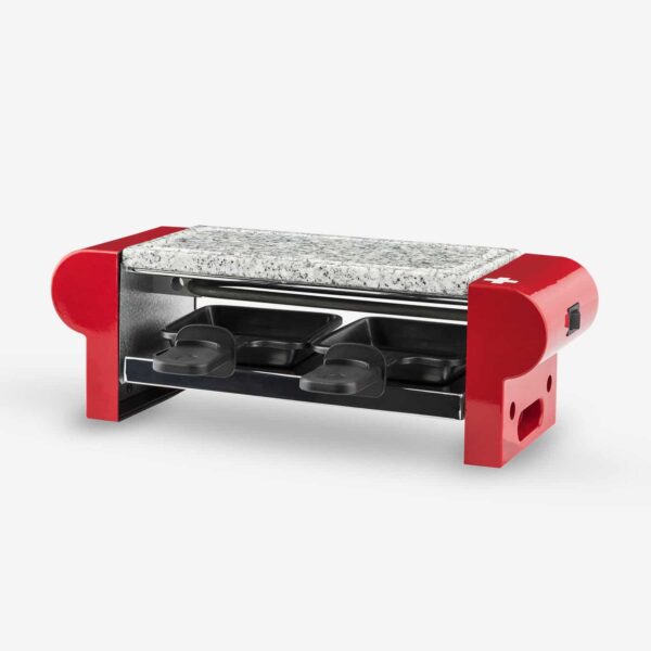 Plita grill si raclette, H.Koenig, RP2, 350 W, 2 persoane, rosu