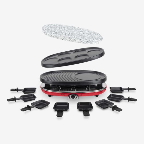 raclette grill 4 in 1 8 persoane accesorii 8 tigati tava clatite piatra granit grill detasabile
