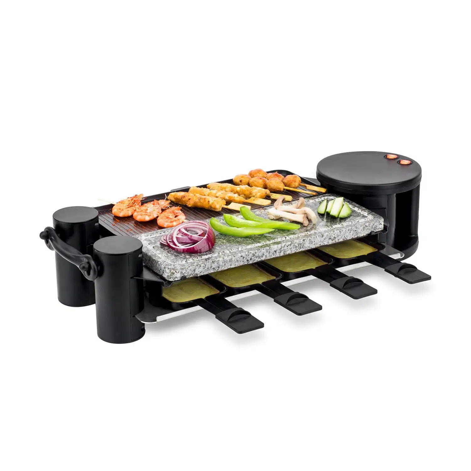 Plita grill si raclette, H.Koenig, RP360, 1200 W, 8 persoane, negru