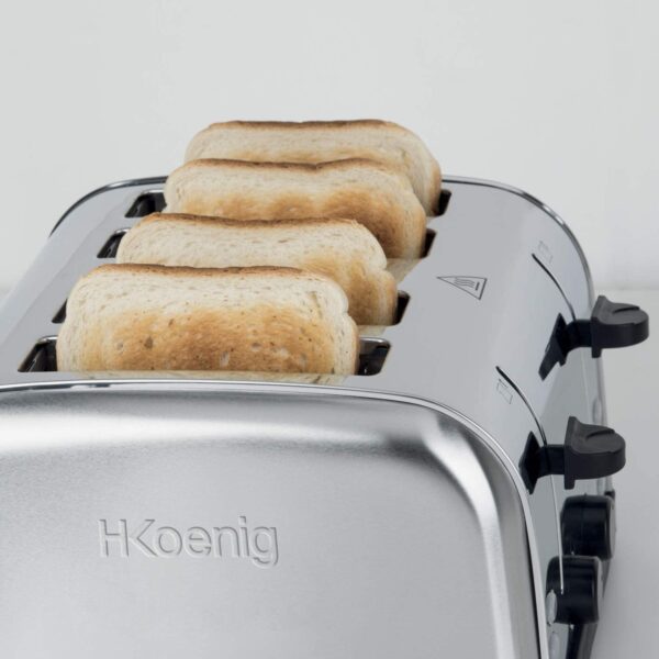 Prajitor de paine, H.Koenig, TOS14, 4 felii, 1500 W, inox