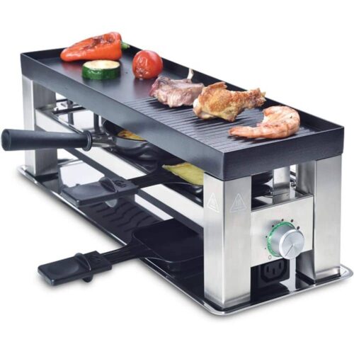 Plita grill si raclette, Solis, 790, 650 W, 6 persoane, inox