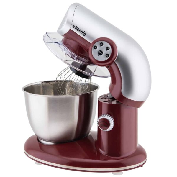 Mixer cu bol, H.Koenig, KM80, 5.5 litri, 1000 W, rosu