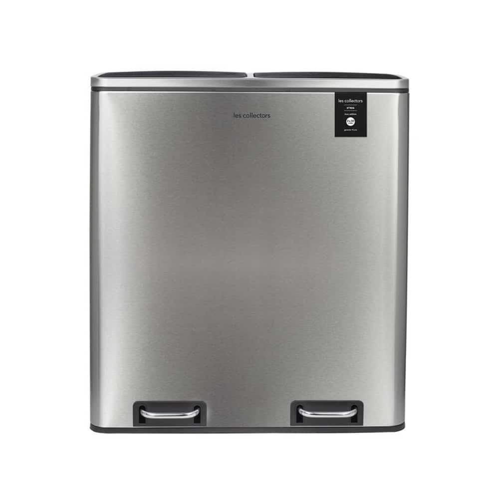 Cos de gunoi cu pedala, Les Collectors, N904, 30+30 litri, 2 compartimente, inox