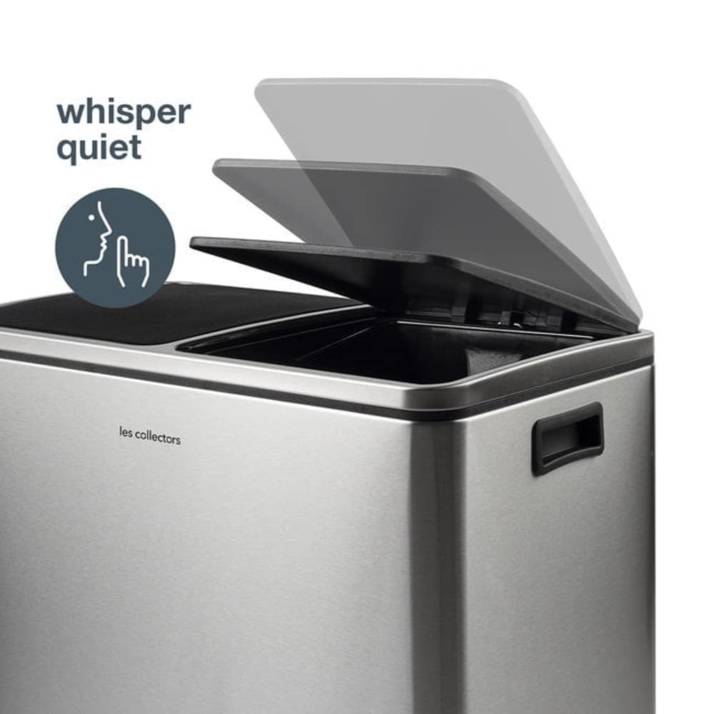 Cos de gunoi cu pedala, Les Collectors, N904, 30+30 litri, 2 compartimente, inox