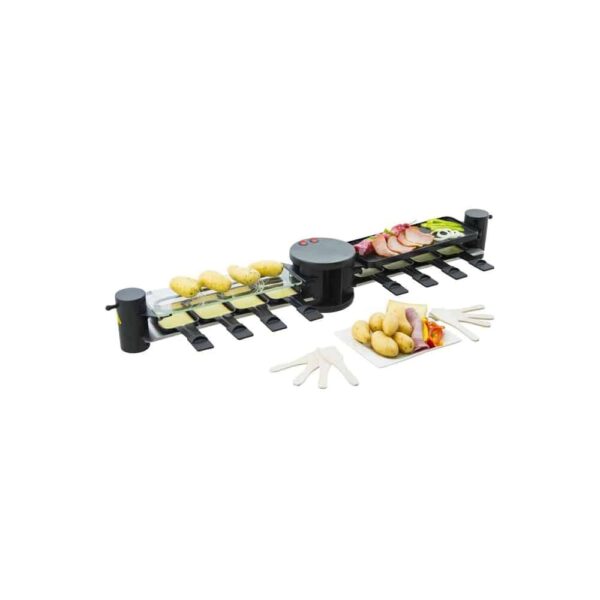 Plita grill si raclette, H.Koenig, RP360, 1200 W, 8 persoane, negru