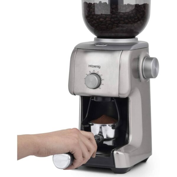 Rasnita electrica profesionala de cafea, H.Koenig – GRD830, argintiu