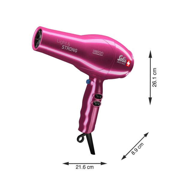 Uscator de par, Solis, Light&Strong, 1800 W, roz