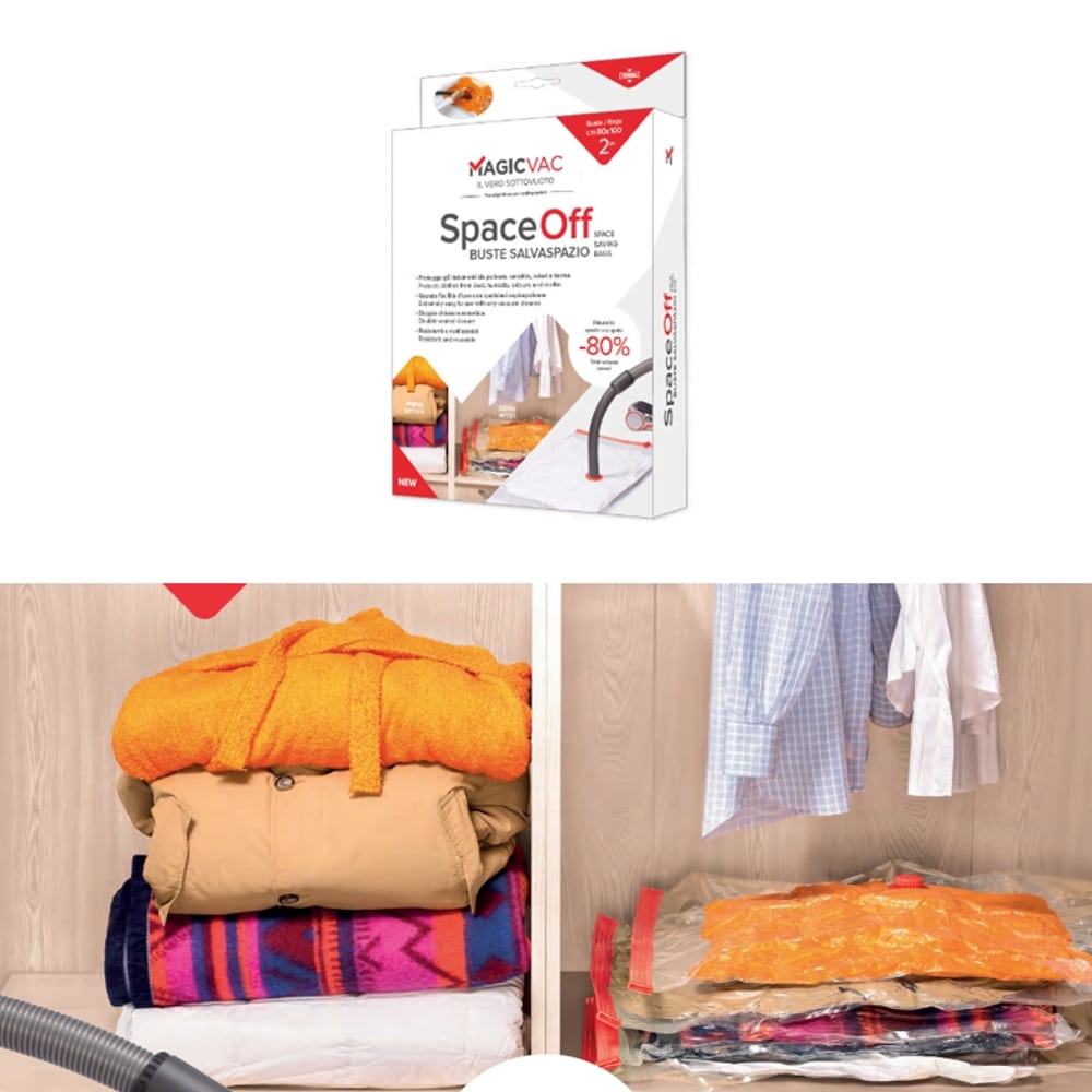 Set 2 pungi de vidat pentru haine 80 x 100 cm, Magic Vac - ACB0004