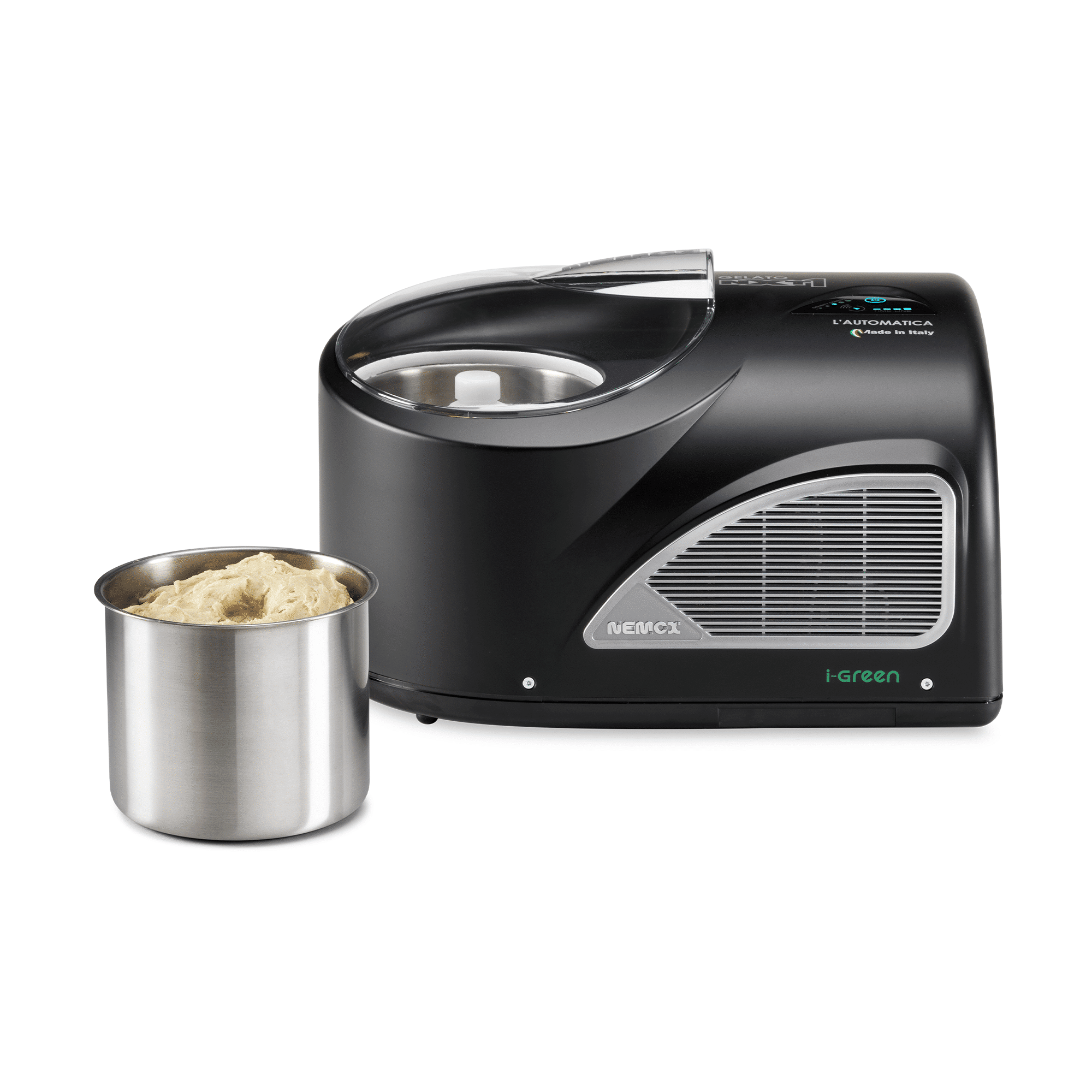 Masina de inghetata cu compresor, Nemox, Gelato NXT1 i-Green, 1.7 litri, negru