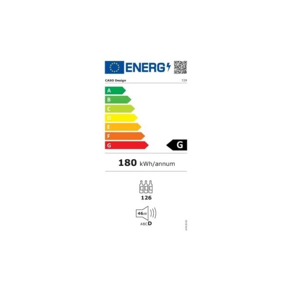 Racitor de vinuri Dual Zone, 126 sticle, Caso Germany, WineExclusive 126 Smart, negru