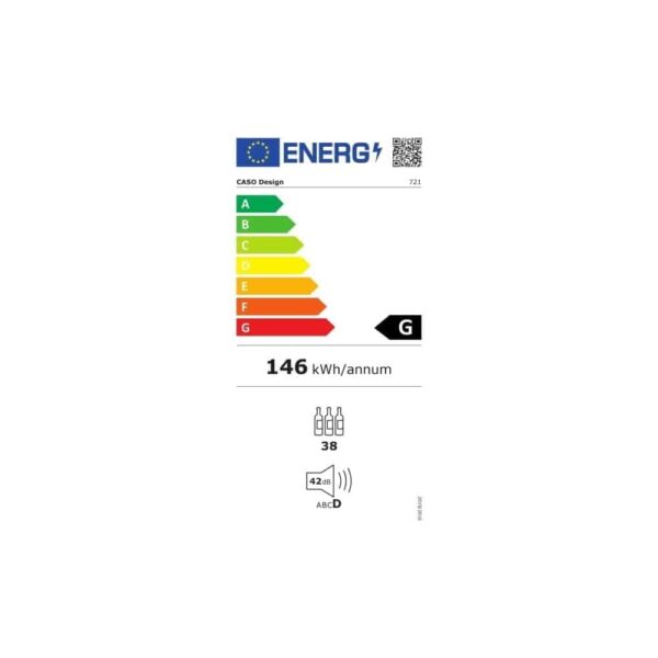Racitor de vinuri Dual Zone, 38 sticle, Caso Germany, WineExclusive 38 Smart, negru