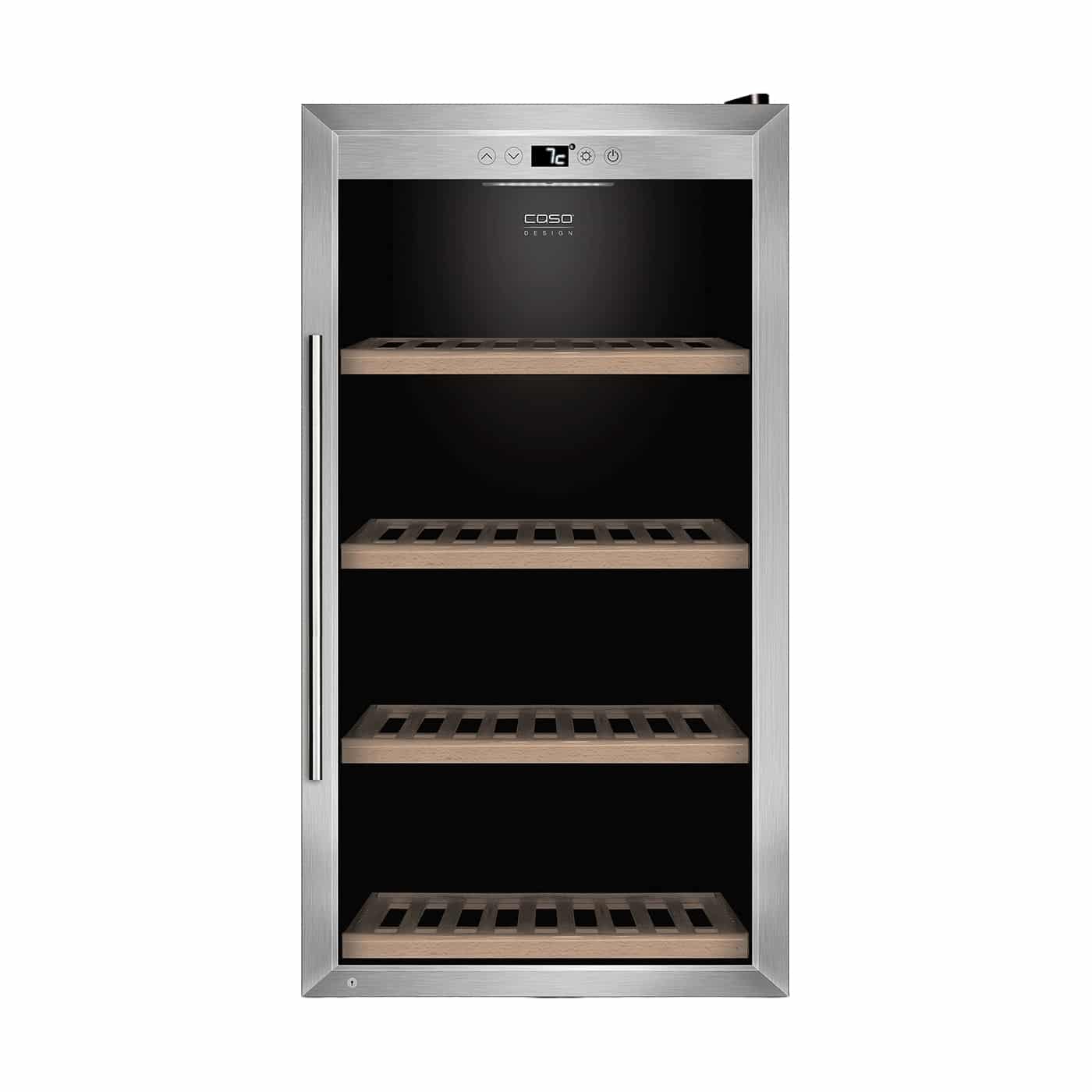 Racitor de vinuri, 75 sticle, Caso Germany, WineSafe 75, inox