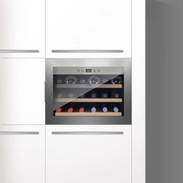 Racitor de vinuri incorporabil, 18 sticle, Caso Germany, WineSafe 18 EB, inox