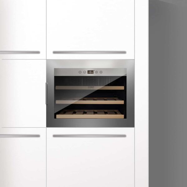 Racitor de vinuri incorporabil, 18 sticle, Caso Germany, WineSafe 18 EB, inox