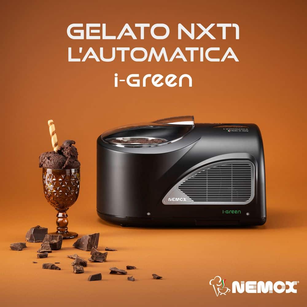 Masina de inghetata cu compresor, Nemox, Gelato NXT1 i-Green, 1.7 litri, negru