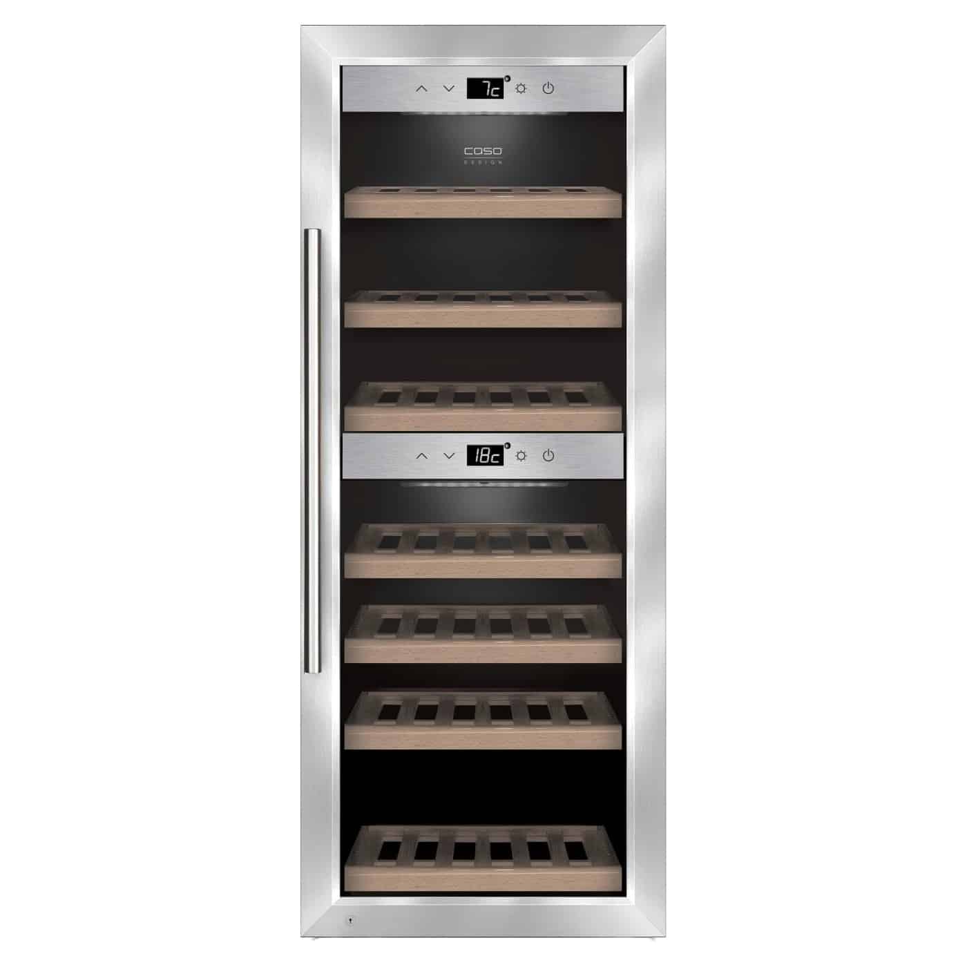 Racitor de vinuri Dual Zone, 38 sticle, Caso Germany, WineComfort 380 Smart, inox
