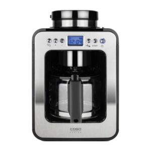 Cafetiera cu rasnita 2in1, Caso Germany, Coffee Compact Electronic, 4 cesti, inox