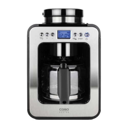 Cafetiera cu rasnita 2in1, Caso Germany, Coffee Compact Electronic, 4 cesti, inox