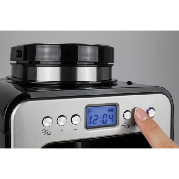 Cafetiera cu rasnita 2in1, Caso Germany, Coffee Compact Electronic, 4 cesti, inox