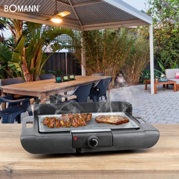 Gratar electric de gradina, Bomann, BQS2244CB, 35.5x24.5 cm, negru