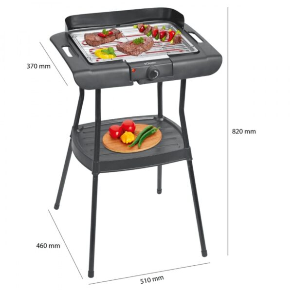 Gratar electric de gradina, Bomann, BQS2244CB, 35.5x24.5 cm, negru