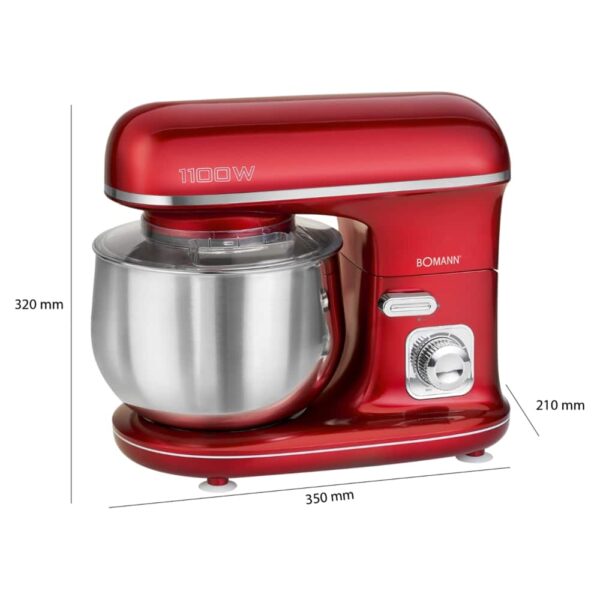 Mixer cu bol, Bomann – KM6010CB, rosu