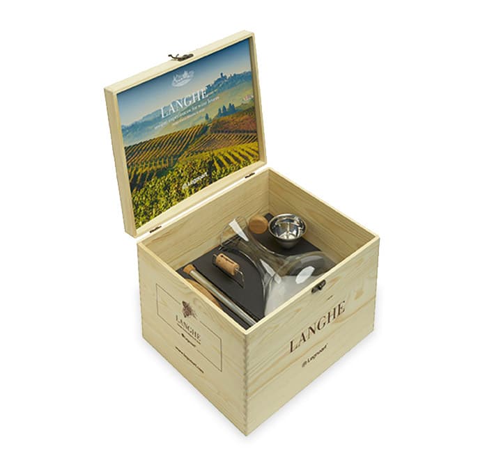 Set cadou pentru decantare vin, Legnoart - Langhe, 4 piese, 2.5 litri