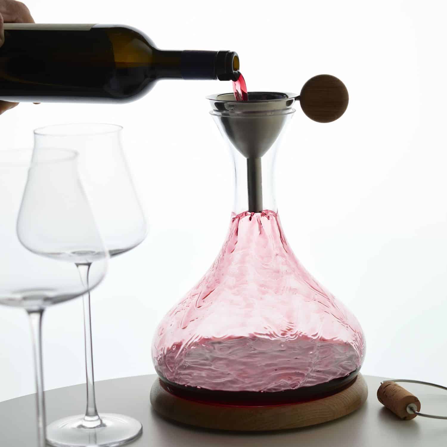 Set cadou pentru decantare vin, Legnoart - Langhe, 4 piese, 2.5 litri