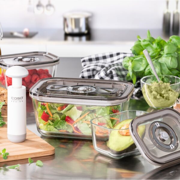 Set 3 caserole pentru vidat, 2x500 + 1500 ml, Caso Germany, VacuBoxx Eco-Set