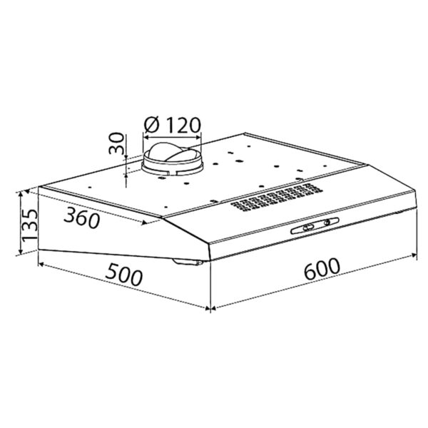 Hota incorporabila, Bomann, DU623.3, 205 m³/h, 60 cm, inox