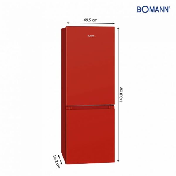 Combina frigorifica, Bomann, KG320.2, 175 litri, rosu