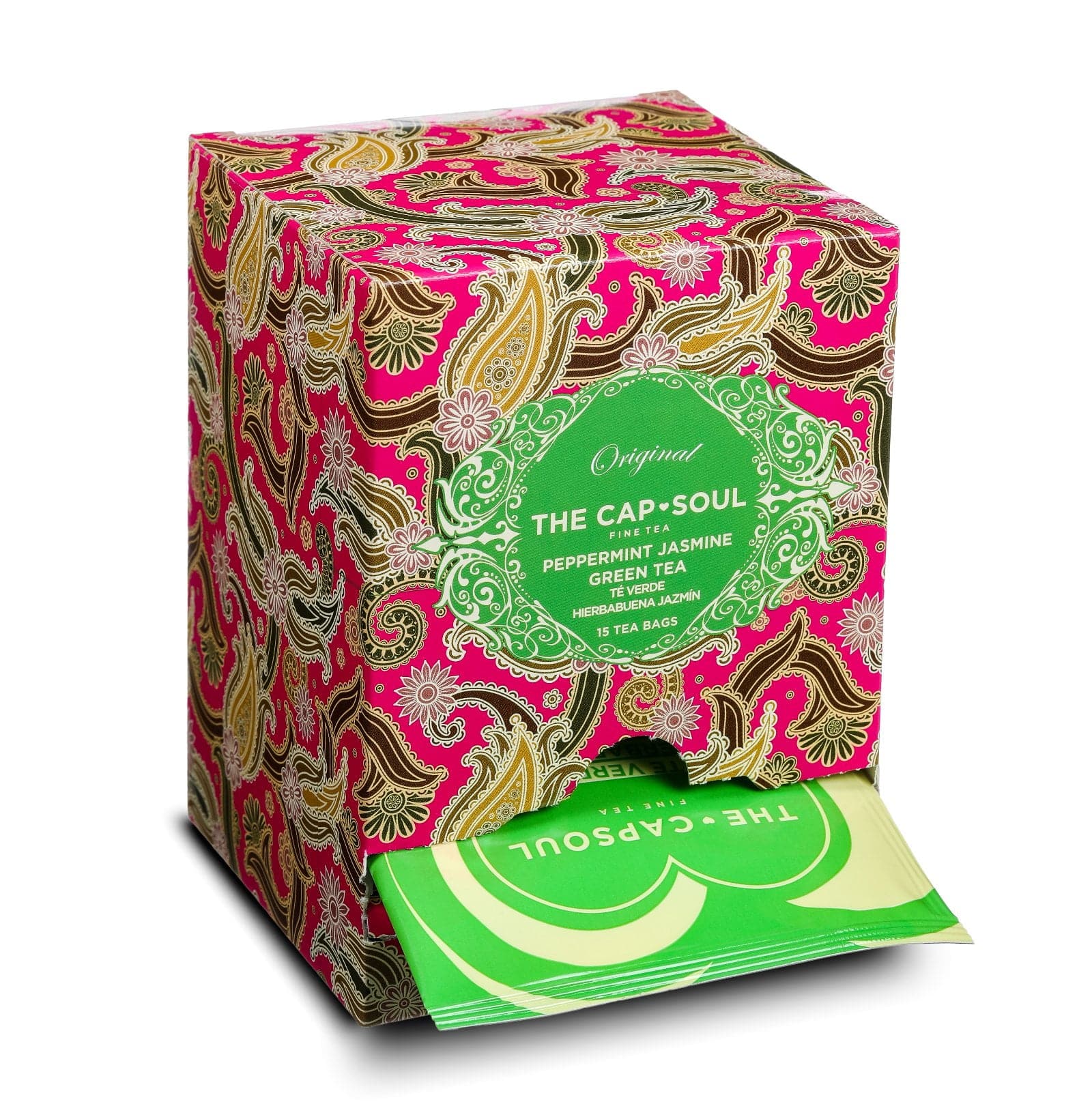 Ceai verde, The Cap Soul - Green Tea Peppermint Jasmine, 15 plicuri