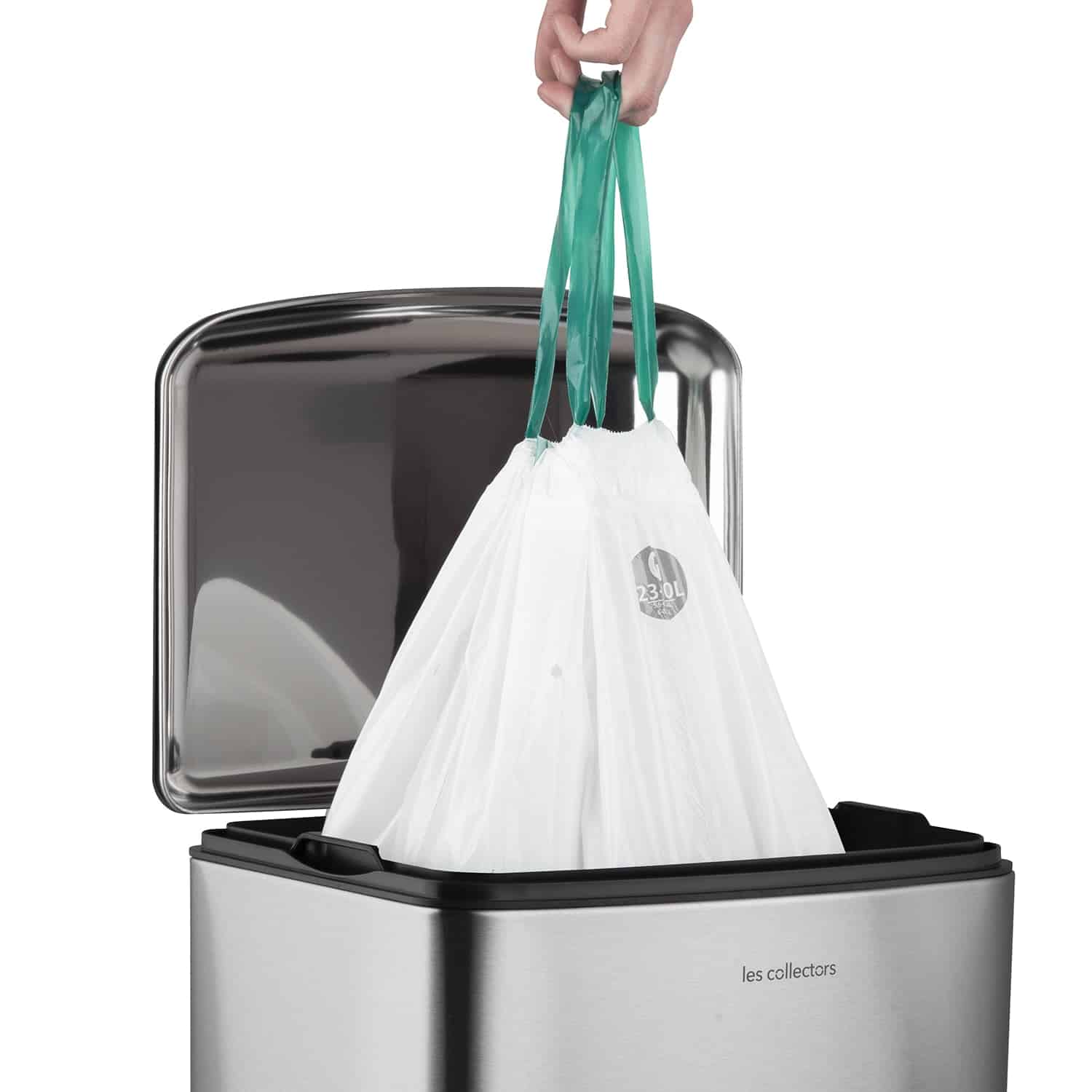 Cos de gunoi cu pedala, Les Collectors, N712, 30 litri, 1 compartiment, inox