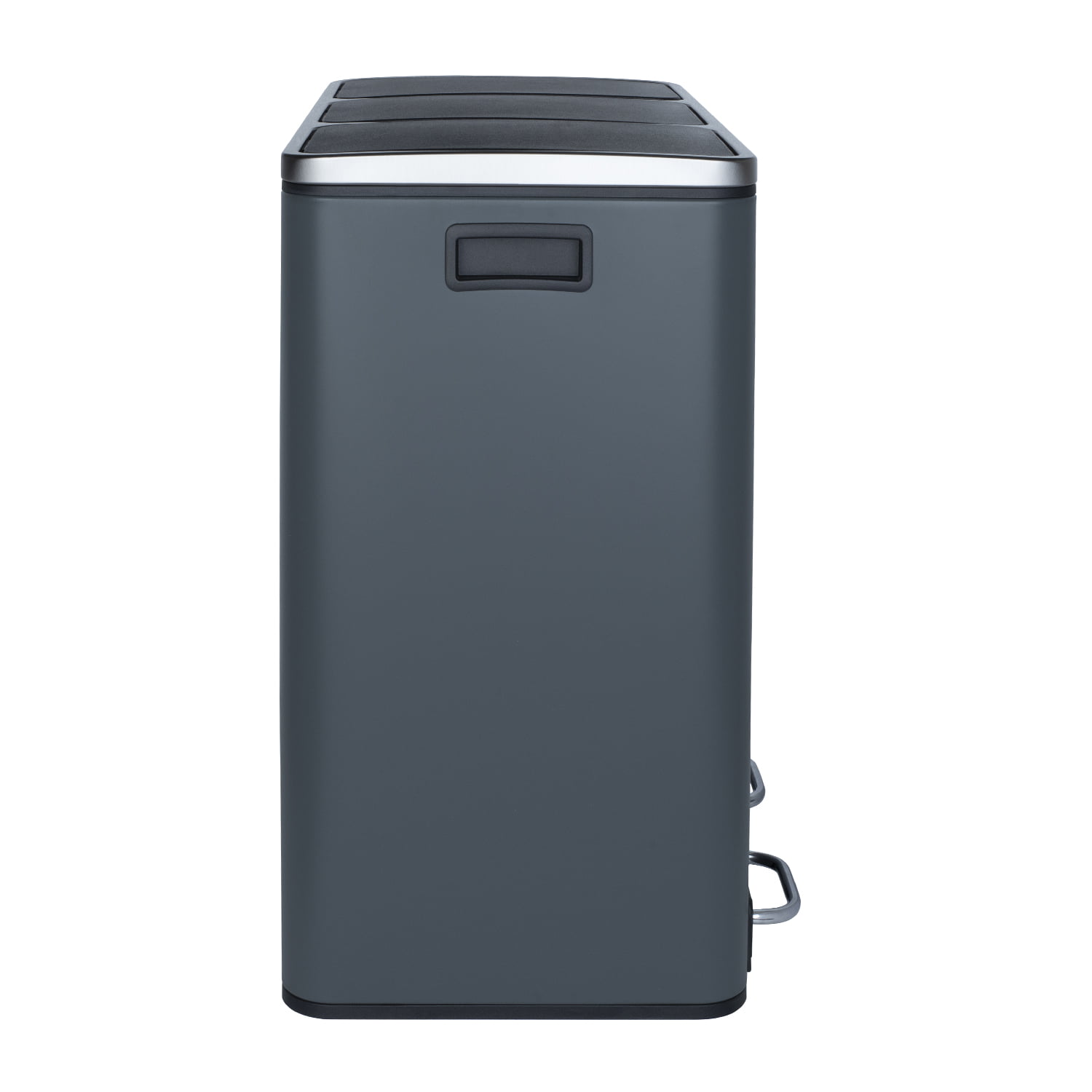 Cos de gunoi cu pedala, Les Collectors, N984, 18+18+18 litri, 3 compartimente, gri inchis