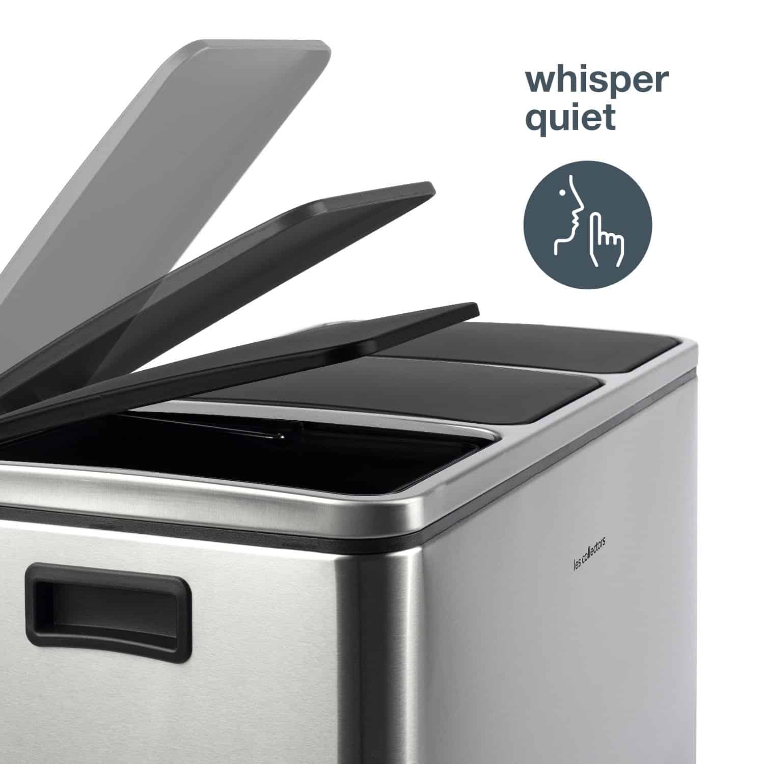 Cos de gunoi cu pedala, Les Collectors, N982, 18+18+18 litri, 3 compartimente, inox