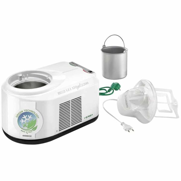 Masina de inghetata cu compresor, Nemox, Gelato Chef2200 i-Green, 1.5 litri, alb