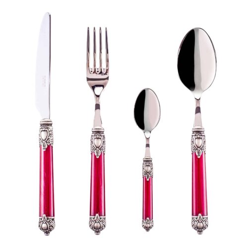 Set 24 tacamuri, Casa Bugatti Old-silver - Rinascimento, rosu