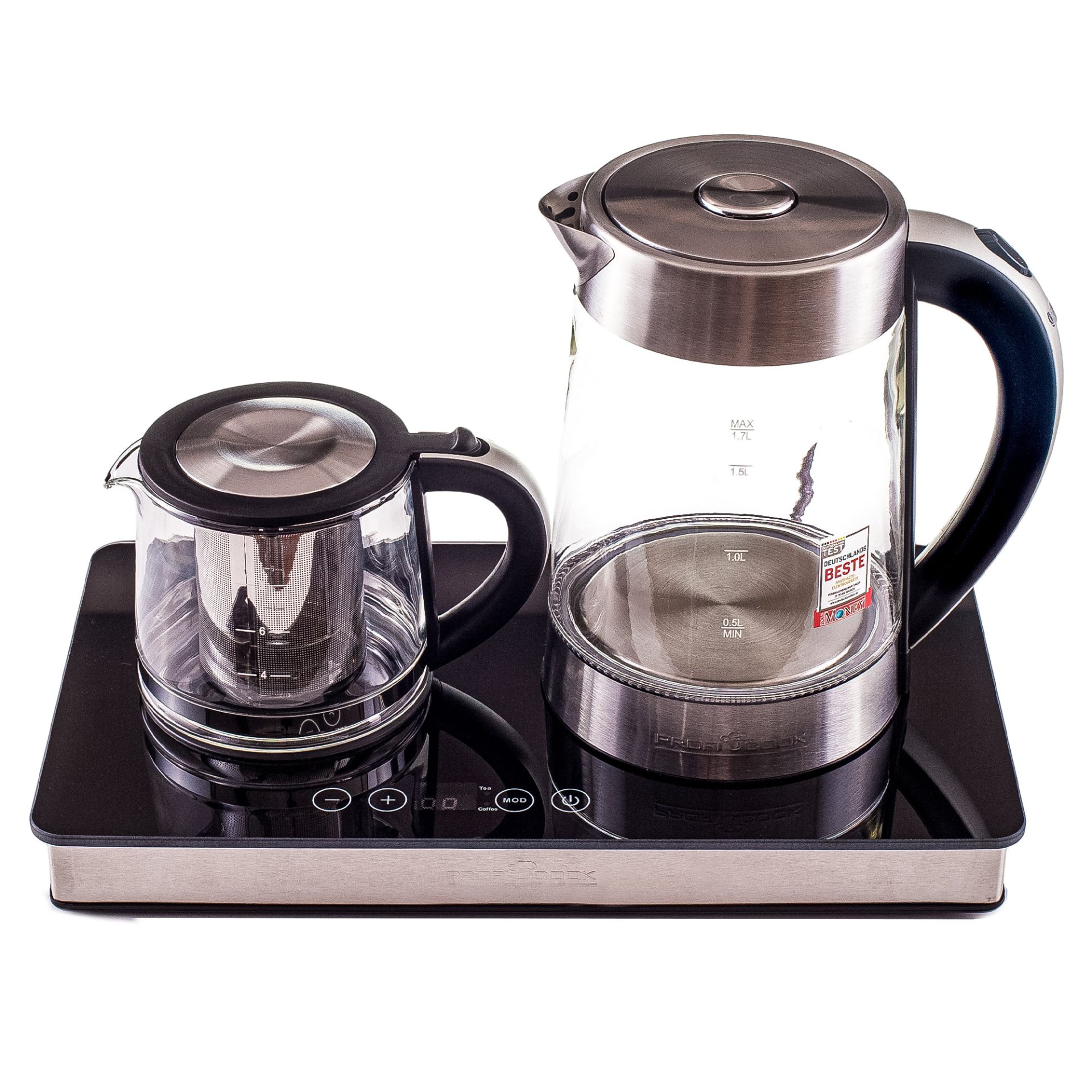 Set fierbator cafea si ceai, ProfiCook, PC-TKS1056, 1.8 litri, 2200 W, inox