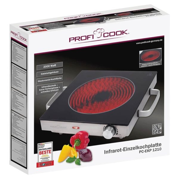Plita electrica vitroceramica, ProfiCook, PC-EKP1210, 1 zona, negru
