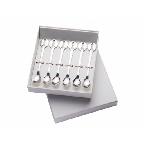 Set 6 lingurite pentru cafea, Casa Bugatti - Kiss, argintiu