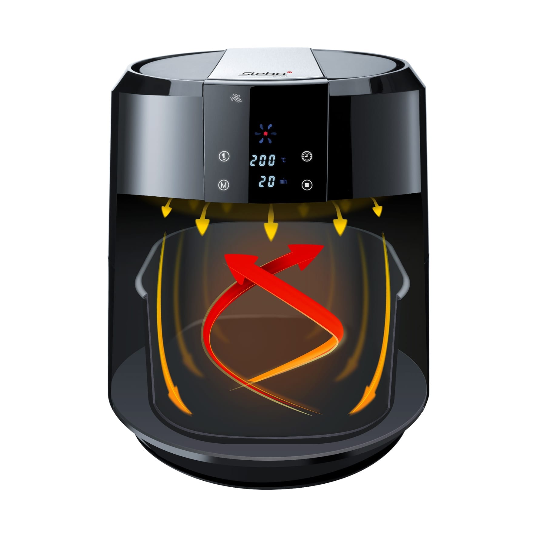 Friteuza cu aer cald Air Fryer, Steba Germany, HF 5000 XL, 1800 W, 5.2 litri, negru