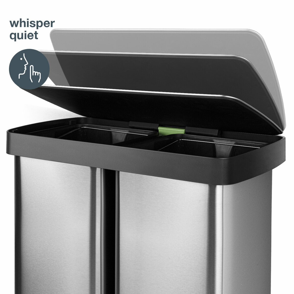 Cos de gunoi cu pedala, Les Collectors, N928, 30+30 litri, 2 compartimente, inox